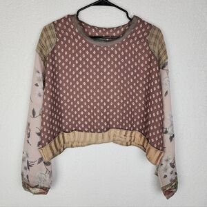 VINTAGE NOTHING MATCHES Authentic Patchwork Cropped Blouse S